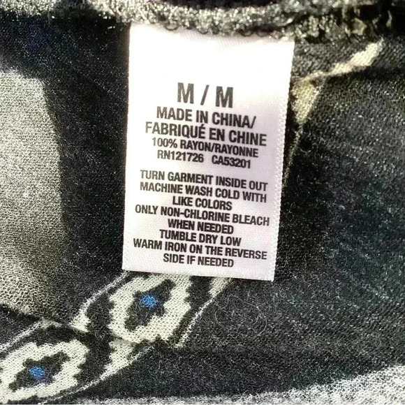 Tokyo Darling Kimono Women Size M Black Open Front Geometric Print Short Sleeves - Picture 7 of 7